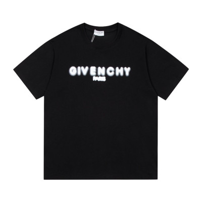 지방시 남성 크루넥 블랙 반팔티 - Mens Black Tshirts - giv0639x