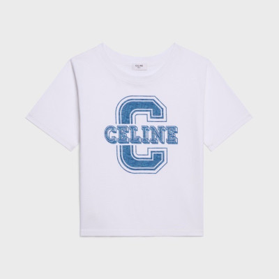 셀린느 남/녀 크루넥 화이트 반팔티 - Unisex White Tshirts - cel0235x