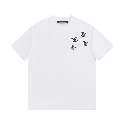 루이비통 남성 크루넥 화이트 반팔티 - Mens White Tshirts - lou04073x