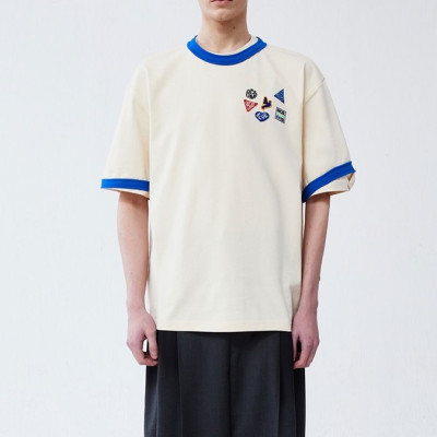 Ader 남/녀 아이보리 크루넥 반팔티 - Unisex Ivory Tshirts - ade0099x