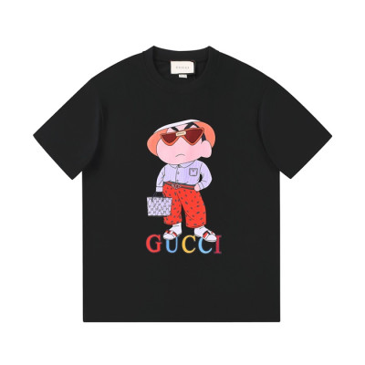 구찌 남성 크루넥 블랙 반팔티 - Mens Black Tshirts - guc04717x