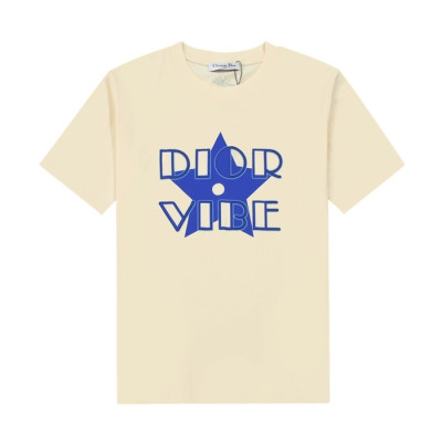 디올 남성 크루넥 아이보리 반팔티 - Mens Ivory Tshirts - dio01743x