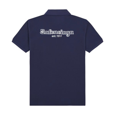 발렌시아가 남성 네이비 폴로 반팔티 - Mens Navy Tshirts - bal01393x