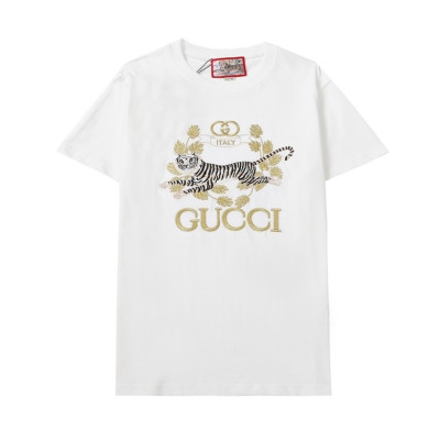 구찌 남성 크루넥 화이트 반팔티 - Mens White Tshirts - guc04733x