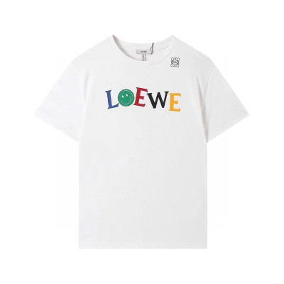 로에베 남성 이니셜 화이트 반팔티 - Mens White Tshirts - loe0586x