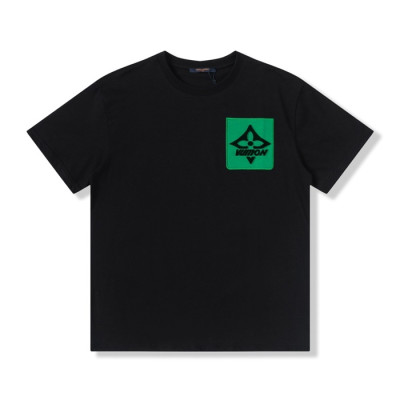 루이비통 남성 블랙 크루넥 반팔티 - Mens  Black Tshirts - lou04147x