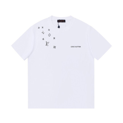 루이비통 남성 화이트 크루넥 반팔티 - Mens White Tshirts - lou04148x