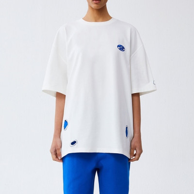 ADER 남/녀 모던 화이트 반팔티 - Unisex White Tshirts - ade0106x