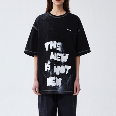 ADER 남/녀 모던 블랙 반팔티 - Unisex Black Tshirts - ade0108x