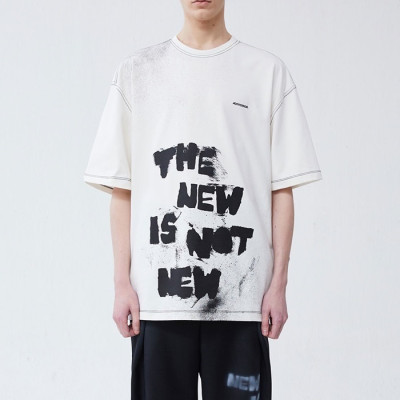 ADER 남/녀 모던 화이트 반팔티 - Unisex White Tshirts - ade0111x