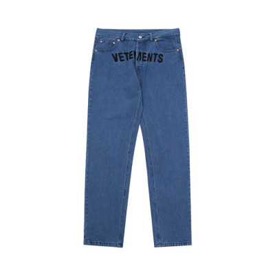 베트멍 남성 블루 청바지 - Vetements Mens Blue Jeans - vet285x