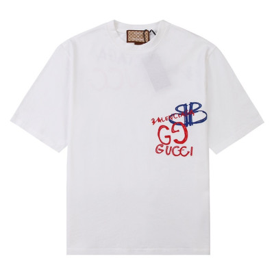 구찌 남성 크루넥 화이트 반팔티 - Mens White Tshirts - guc04745x