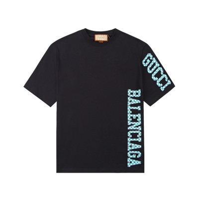 구찌 남성 크루넥 블랙 반팔티 - Mens Black Tshirts - guc04756x