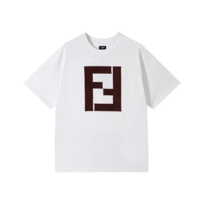 펜디 남/녀 크루넥 화이트 반팔티 - Unisex White Tshirts - fen01183x