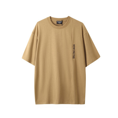 발렌시아가 남성 크루넥 카멜 반팔티 - Mens Camel Tshirts - bal01413x