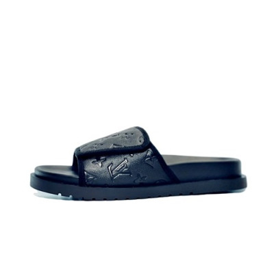 루이비통 남성 클래식 블랙 슬리퍼 - Mens Black Slippers - lou04207x