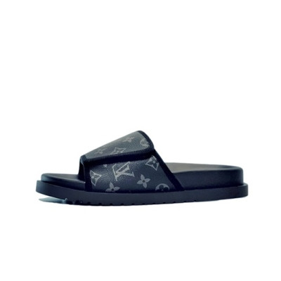 루이비통 남성 클래식 블랙 슬리퍼 - Mens Black Slippers - lou04211x