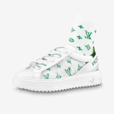 루이비통 남/녀 Time out 화이트 스니커즈 - Unisex White Sneakers - lou04234x