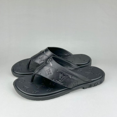 루이비통 남성 이니셜 블랙 슬리퍼 - Mens Black Slippers - lou04239x