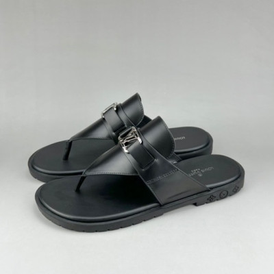 루이비통 남성 이니셜 블랙 슬리퍼 - Mens Black Slippers - lou04264x