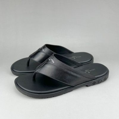 루이비통 남성 이니셜 블랙 슬리퍼 - Mens Black Slippers - lou04278x