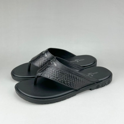 루이비통 남성 이니셜 블랙 슬리퍼 - Mens Black Slippers - lou04288x