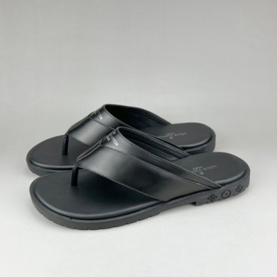 루이비통 남성 이니셜 블랙 슬리퍼 - Mens Black Slippers - lou04292x