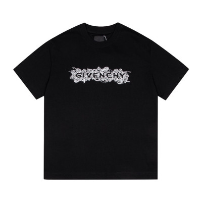 지방시 남성 크루넥 블랙 반팔티 - Mens Black Tshirts - giv0700x