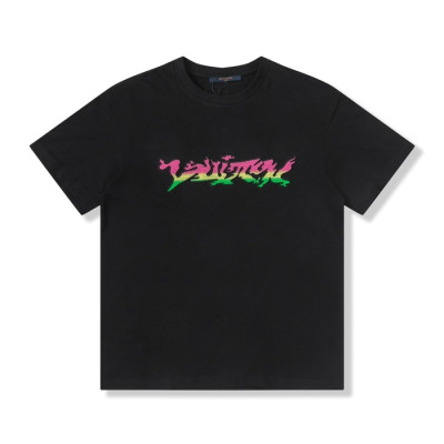 루이비통 남성 블랙 크루넥 반팔티 - Mens Black Tshirts - lou04329x