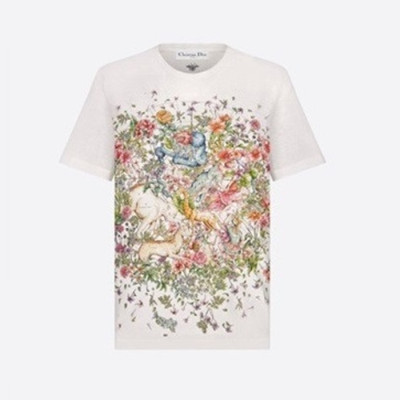 디올 여성 화이트 반팔티 - Dior Womens White Tshirts - dio1798x