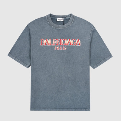 발렌시아가 남성 그레이 크루넥 반팔티 - Mens Gray Tshirts - bal01501x