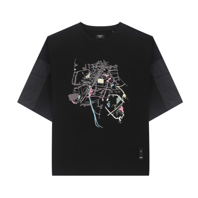 펜디 남성 블랙 크루넥 반팔티 - Mens Black Tshirts - fen01219x