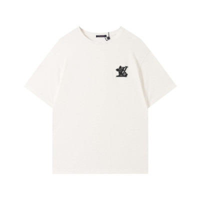 루이비통 남성 화이트 크루넥 반팔티 - Mens White Tshirts - lou04350x