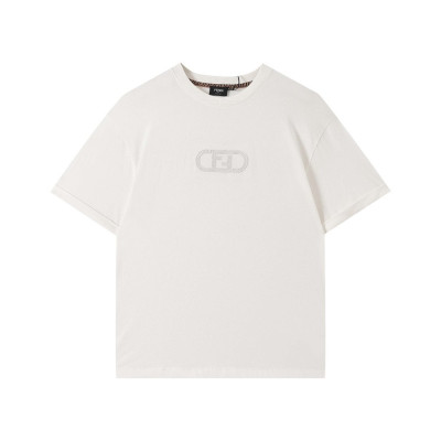 펜디 남성 아이보리 크루넥 반팔티 - Mens Ivory Tshirts - fen01231x