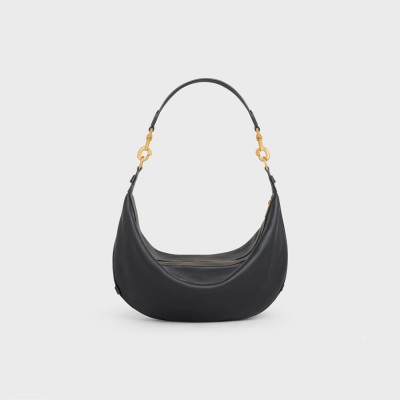 셀린느 여성 로고 블랙 호보백 - Womens Black Hobo Bag - cel0400x