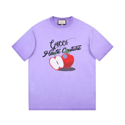 구찌 남성 퍼플 크루넥 반팔티 - Mens Purple Tshirts - guc04859x