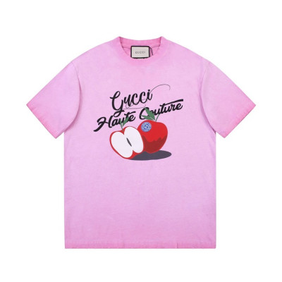 구찌 남성 핑크 크루넥 반팔티 - Mens Pink Tshirts - guc04860x