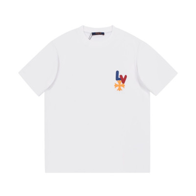 루이비통 남성 화이트 크루넥 반팔티 - Mens White Tshirts - lou04854x