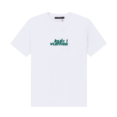 루이비통 남성 화이트 크루넥 반팔티 - Mens White Tshirts - lou04861x