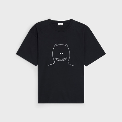 셀린느 남성 크루넥 블랙 반팔티 - Mens Black Tshirts - cel0411x