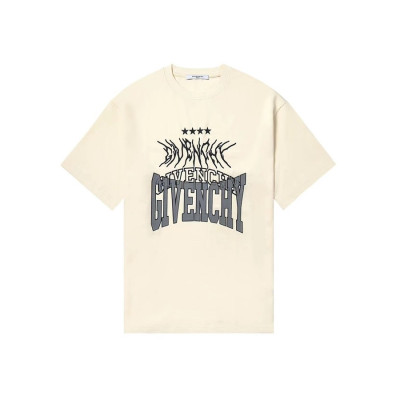 지방시 남성 크루넥 아이보리 반팔티 - Mens Ivory Tshirts - giv0720x