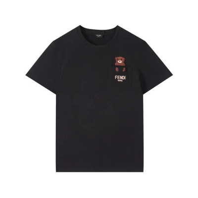 펜디 남성 블랙 크루넥 반팔티 - Mens Black Tshirts - fen01235x