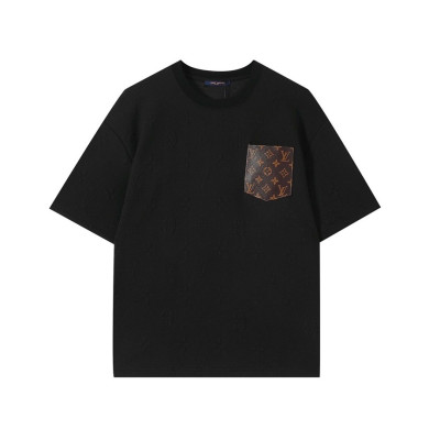 루이비통 남성 블랙 크루넥 반팔티 - Mens Black Tshirts - lou04885x