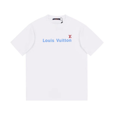 루이비통 남성 화이트 크루넥 반팔티 - Mens White Tshirts - lou04896x