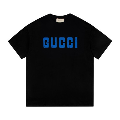 구찌 남/녀 블랙 크루넥 반팔티 - Unisex Black Tshirts - guc04902x