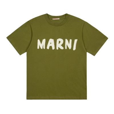 마르니 남성 클래식 그린 반팔티 - Marni Mens Green Tshirts - Mar10x