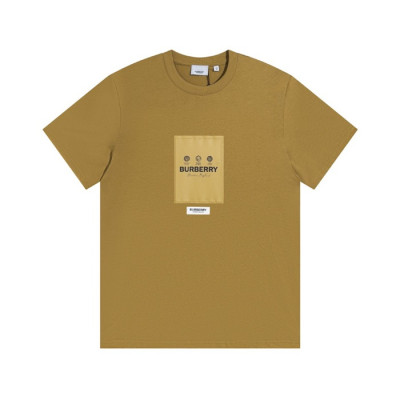 버버리 남성 카멜 크루넥 반팔티 - Mens Camel Tshirts - Bur04380x