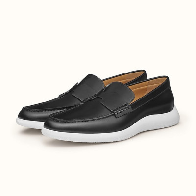 에르메스 남성 모던 블랙 로퍼 - Mens Black Loafer - her0780x