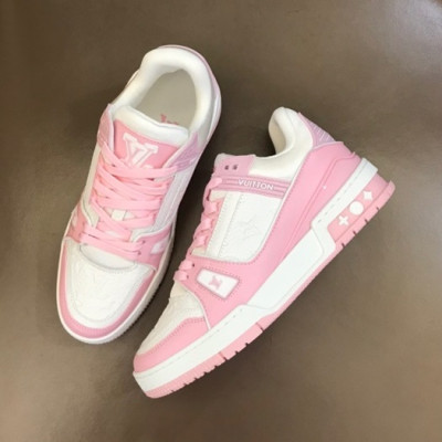 루이비통 남/녀 Trainer 핑크 스니커즈 - Unisex Pink Sneakers - lou04973x