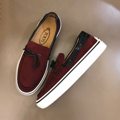 토즈 남성 리본 버건디 로퍼 - Mens Burgundy Loafer - toz0268x